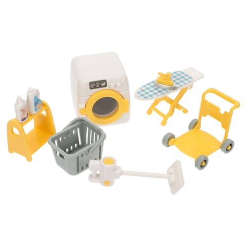 KICHOUSE 1 Set Mini-Waschmaschine Wäscheset Puppenhausmöbel Mini- -Layout-möbelmodell von KICHOUSE