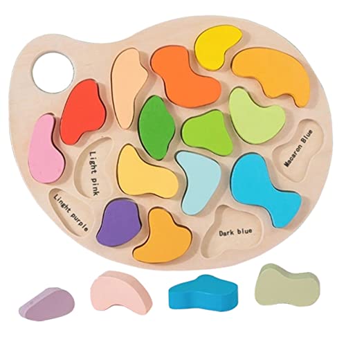 KICHOUSE 1 Set Palette Kindergeschenke Für Kleinkinder Bausteine ​​Für Kleinkinder Kindergeschenke Kleinkindgeschenk Form Match Board Kleinkind Lernspielzeug Buntes Holz von KICHOUSE