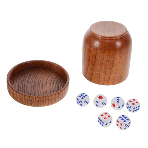 KICHOUSE 1 Set Siebbecher Aus Massivholz Würfelbecher Partyspiel Würfelbecher Würfelzubehör Würfelbecher Mit Deckel Ktv Würfel Spielwürfel Shaker Becher Bar Würfelbecher Aus Holz von KICHOUSE