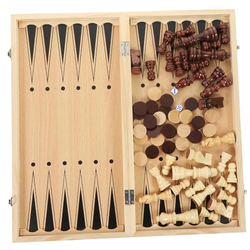 KICHOUSE 1 Set Three-in-one-holzschach-spielbrett Holzschach-Backgammon-Checker KICHOUSE 1 Set Three-in-one-holzschach-spielbrett Holzschach-Backgammon-Checker von KICHOUSE