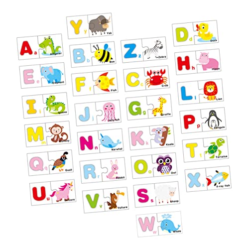 KICHOUSE 1 Set Wortspielzeug Für Kleinkinder Lernkarten Kleinkind Puzzle Alphabet Lernspielzeug Holzpuzzles Für Kleinkinder 1–3 Alphabet Puzzle Buchstabenblock Kinderspielzeug von KICHOUSE