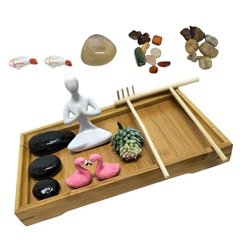 KICHOUSE Yoga Meditation Zen Garten Kit Desktop Schmuck Elegante Tischplatte Garten Ornament KICHOUSE Yoga Meditation Zen Garten Kit Desktop Schmuck Elegante Tischplatte Garten Ornament von KICHOUSE