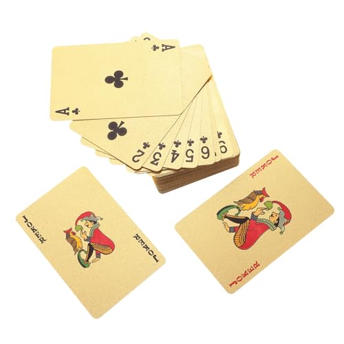 KICHOUSE 1 Spielkarten Pokerkarten Partyzubehör Tischspielkarten Gaming Spielkarten Plattierte Pokerkarten Kunststoff Poker Partykarten Für Spiele Party Sammelkarten Poker von KICHOUSE
