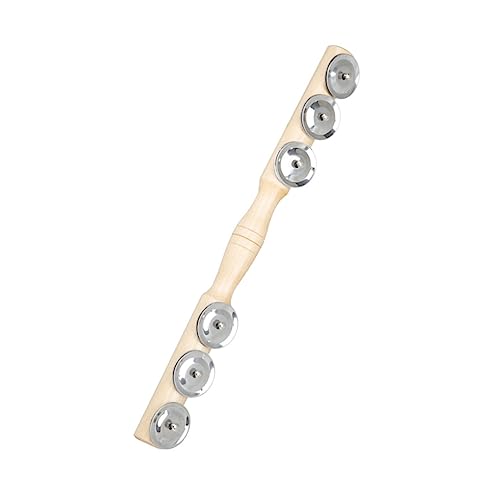 KICHOUSE 1 Stück Glockenbecken Percussion-Musikinstrument Hilfsmittel Für Den Musikunterricht Musikspielzeug Jingle Bell Stick Pädagogisches Hölzern von KICHOUSE