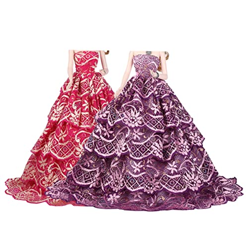 KICHOUSE 1 Stück Hochzeitskleid Puppenkleid Puppe edles Partykleid Puppenkostüm passendes Outfit Rosy von KICHOUSE