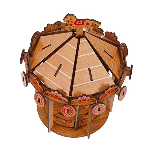 KICHOUSE 1 Stück Karussellmodell Puzzle Mechanisch Holz KICHOUSE 1 Stück Karussellmodell Puzzle Mechanisch Holz von KICHOUSE