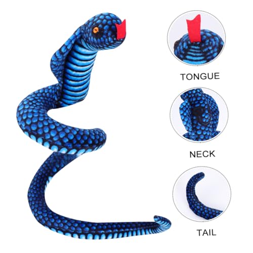 KICHOUSE 1 Stück -Puppe Plüschschlange Halloween kinderspielzeug schlangen Toys Fun Toy gefälschtes Schlangenspielzeug falsche Schlange PP Baumwolle Blue von KICHOUSE