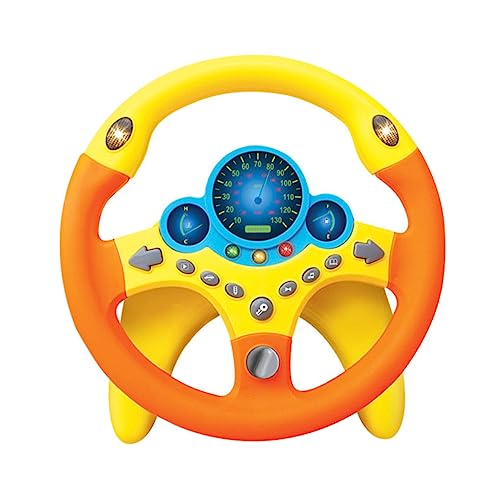 KICHOUSE 1 Stück Simulationslenkrad Gefälschtes Lenkrad Babylenkrad Yellow Plastik von KICHOUSE