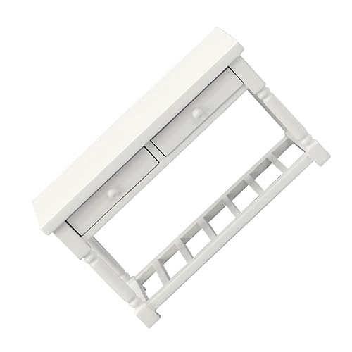 KICHOUSE 1 Stück Spielhauszubehör Kleiner Computertisch Möbel Puppenhaus Schreibtisch Mini Home Decor Home Dekoration wohnraumdeko Desktop-Ornament Tischmodell aus Holz Birke Weiß von KICHOUSE