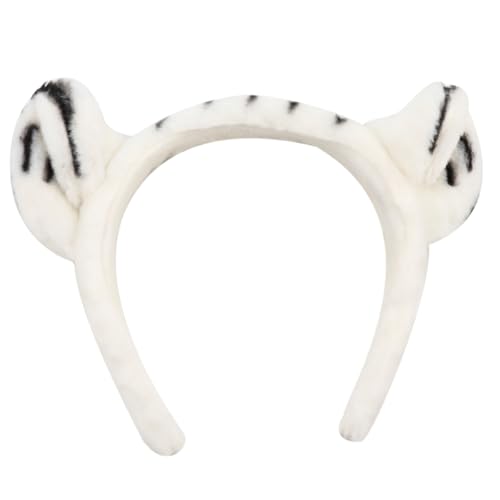 KICHOUSE 1 Stück Stirnband halloween mitgebsel halllowen hairclip haar bänder kucheltier Tiermotiv Kopfbedeckung entzückender Haarreif Tigerohr-Haarreifen Party-Haarreif Plüsch Weiß von KICHOUSE