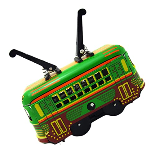 KICHOUSE 1 Stück Straßenbahn aus Blech für kinderspielzeug Tramcar Mechanisches Mini-Straßenbahn- aufgeben Eisenblech Green von KICHOUSE