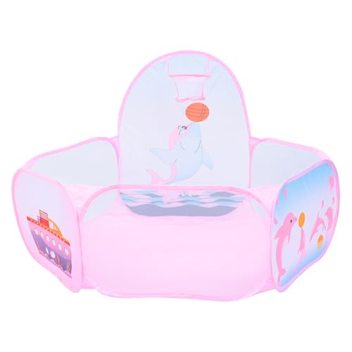 KICHOUSE 1 Stück Werfen Basketball -spielzelt-Pool Kindergarten-unterhaltungsplatz Bällebad -Ball-Spiel-Pool Faltbares Kinderspielbecken Babyspielgrube Rosa von KICHOUSE