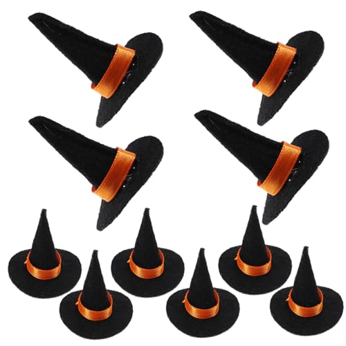 KICHOUSE 10 Mini Hexenhut aus Filz Halloween Deko für Gnome Cosplay Partys und Maskeraden Schwarz Kreative Accessoires für Festliche Anlässe von KICHOUSE