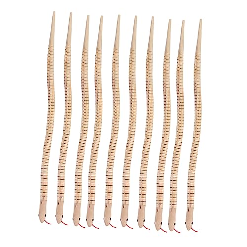 KICHOUSE 10 Stück Flexible Holzschlangen für Realistische Schlangen für Halloween und Streiche Biegsame Holzspielzeuge für Spaß und Interaktion von KICHOUSE
