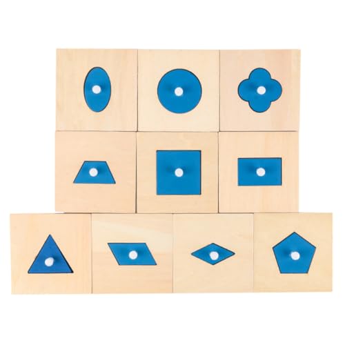 KICHOUSE 10 Stück Geometrietafel holzspielzeug für Pädagogisches für Kleinkinder Holzspielzeugblöcke Sinnesblockaden bei Kindern hölzern KICHOUSE 10 Stück Geometrietafel holzspielzeug für Pädagogisches für Kleinkinder Holzspielzeugblöcke Sinnesblockaden bei Kindern hölzern von KICHOUSE