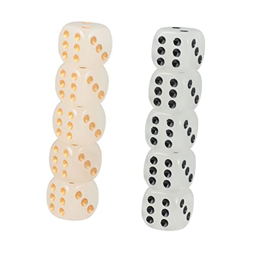 KICHOUSE Leuchtendes Würfelset 10 Stück 16 Mm Würfel Für Brettspiele Unterhaltung Für Jungen Und Mädchen von KICHOUSE