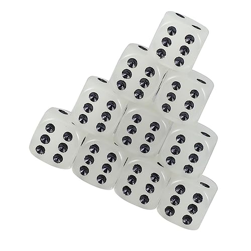 KICHOUSE 10 Stück Leuchtende glücksperiment Frohe mitbringspiele Party- - Kleiner 6 mit Seiten Leuchtwürfel- leuchtendes Würfelspielzeug Acryl Weiß von KICHOUSE
