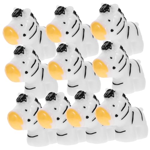 KICHOUSE 10 Stück Mini-Zebra-Ornament Miniatur Dekoration Mini-Keramiktier winzig Plüsch X klein weinachtsdeko weihnachtdeko Tierische Sammlerobjekte Puppendeko Mode-Zebra- Weiß von KICHOUSE