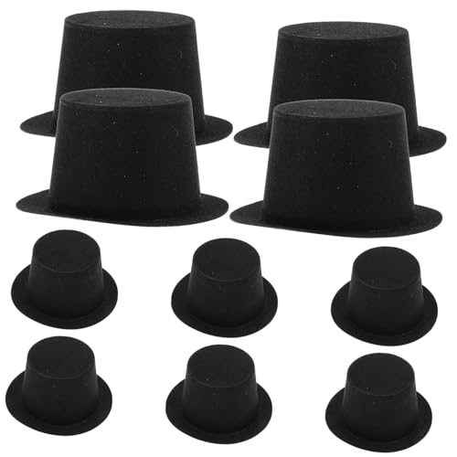 KICHOUSE 10 Stück Teiliges Mini Weihnachtszylinder Hüte aus Kunststoff Schwarze DIY Bastel Hüte für Schneemann Dekoration Puppen Flaschenverschlüsse und Festliche Wohnaccessoires von KICHOUSE