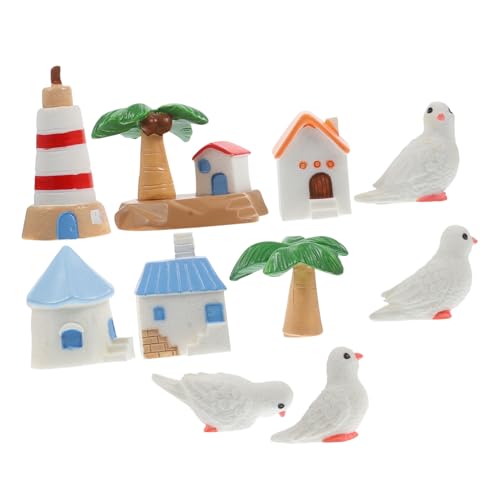 KICHOUSE 10 Stück Miniatur Ornament für Selbstgemacht Ozeanszene Stranddeko mit Leuchtturm Kokosnussbaum Taube Miniaturhaus Gartenlandschaft Sandlandschaft Dekoration KICHOUSE 10 Stück Miniatur Ornament für Selbstgemacht Ozeanszene Stranddeko mit Leuchtturm Kokosnussbaum Taube Miniaturhaus Gartenlandschaft Sandlandschaft Dekoration von KICHOUSE