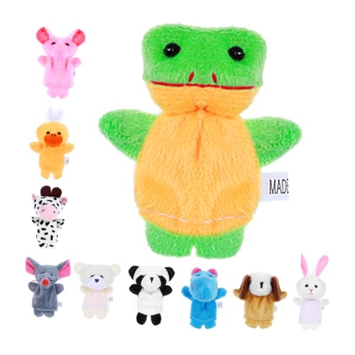 KICHOUSE 10 Stück Teiliges Plüsch Fingerpuppen Tiermotive Interaktives für Kleinkinder Pädagogisch Geeignet als für Geburtstag und Festlichkeiten Weiche Handpuppen für Rollenspiele von KICHOUSE