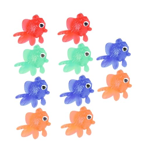 KICHOUSE 10 Stück Teiliges Schwimmender Transparenter TPR Goldfisch Lebensechte Aquarium Deko Glatte Oberfläche für Fischfangspiele Aquarium Ornament von KICHOUSE