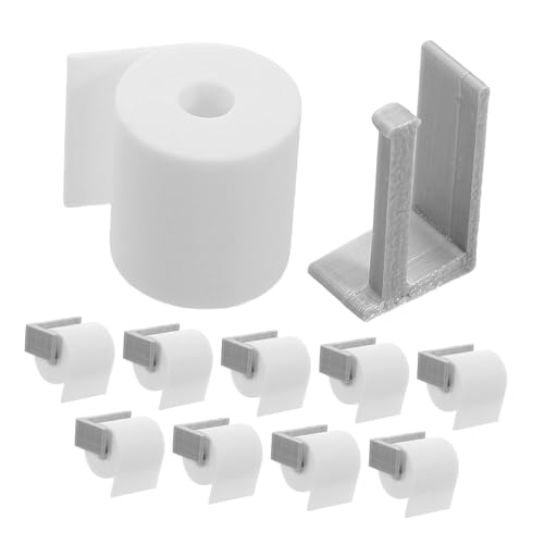 KICHOUSE 10 Stück Teiliges Set Miniatur Toilettenpapierrollen mit Halter für Puppenhaus Badezimmer Realistische Miniaturen Vielseitiges Zubehör für Kreative Spielumgebungen von KICHOUSE