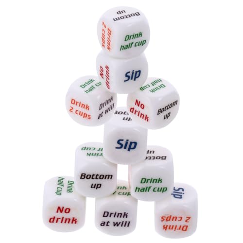 KICHOUSE Marke Spiel Würfel 10 Pack Acryl Trinken Spiele Für Erwachsene Bar Ktv Spielzeug von KICHOUSE