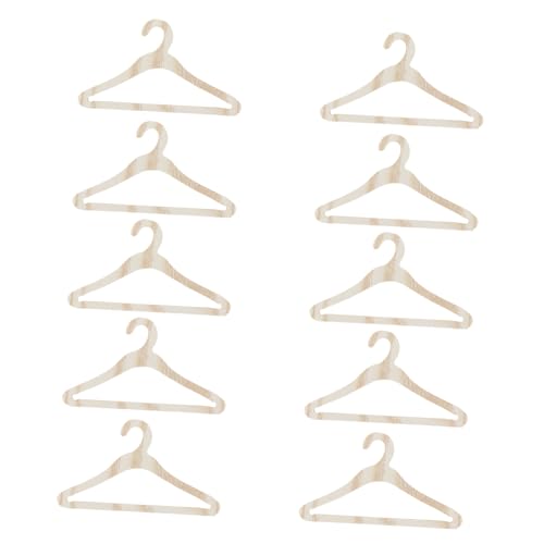 KICHOUSE 10 Stücke Holz Puppenaufhänger Puppen Kleine Kleider Rack Leichte Puppe Mantel Kleiderbügel KICHOUSE 10 Stücke Holz Puppenaufhänger Puppen Kleine Kleider Rack Leichte Puppe Mantel Kleiderbügel von KICHOUSE