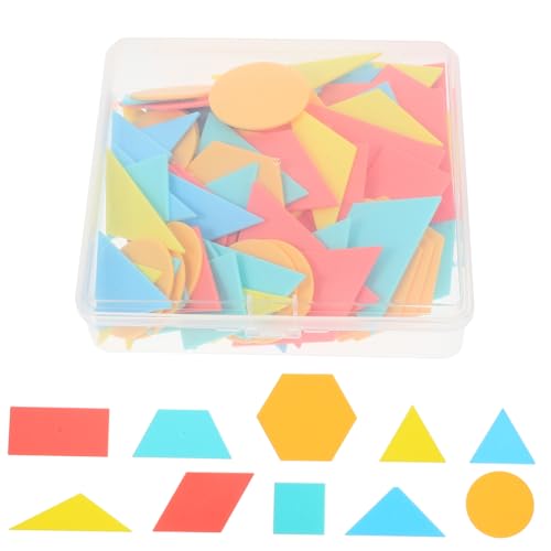 KICHOUSE Geometrische Lernspielzeuge 100 Stück Kunststoff Formen für Kinder Spielzeug zur Formerkennung für Kindergarten und Schule von KICHOUSE