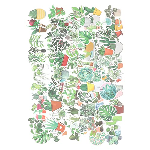KICHOUSE 100 Stück Graffiti-Aufkleber Wasserflasche Kratzen Von DIY-aufklebern Scrapbook-Sticker Selber Machen Pflanzen-Scrapbook-Aufkleber Grüner Pflanzenaufkleber Green PVC Selbstklebend von KICHOUSE