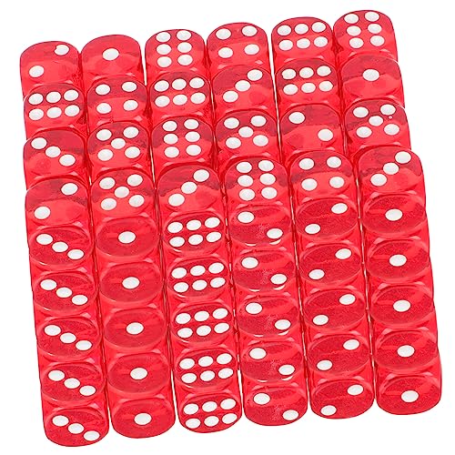 KICHOUSE 100 Stück Interessante Leere Würfelspiel Fall Würfelbecher unser hühner spielsachen für Party Dekoration -Layouts Spielwürfel Acryl rot von KICHOUSE