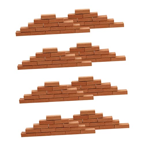 KICHOUSE 100 Stück Mini-bausteinmodell Ziegel Miniatur Weg Wand Falsche Backsteinmauer Simulationsbaustein Mikro-dekorationszubehör Brown Ton von KICHOUSE