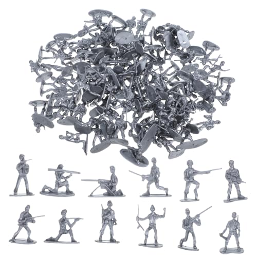 KICHOUSE 100 Stück Mini-soldatenmodell Soldatenfiguren Für Realistischer Miniatursoldat Miniatur-soldatenfiguren Kindersoldatenfiguren Personenfigur Minifigur Silver Plastik von KICHOUSE