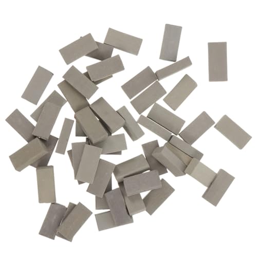 KICHOUSE 100 Stück Möbel Gefälschte Mauersteine Sandtisch Ziegeldekore Ziegelmodelle DIY Mini-gartenziegel Zubehör Für Die Landschaftsgestaltung Miniatur-ziegelfiguren Ton Light Grey von KICHOUSE