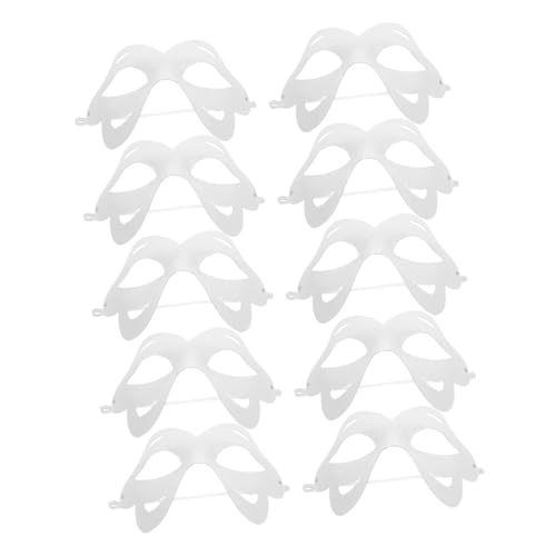 KICHOUSE 10Stücke DIY Masken Bemalen Weiße Bastelmasken für Kreative Projekte für Partys Theater und Cosplay Events Sicher und Leicht zu Handhaben von KICHOUSE