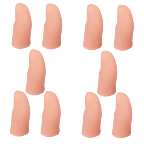 KICHOUSE 10Stücke Gefälschte Daumenabdeckungen für Fingerspielzeuge Atmungsaktive Nicht medizinisch Nicht medizinisch Nicht medizinisch fingerlinge für Spiele und Shows Wiederverwendbar von KICHOUSE