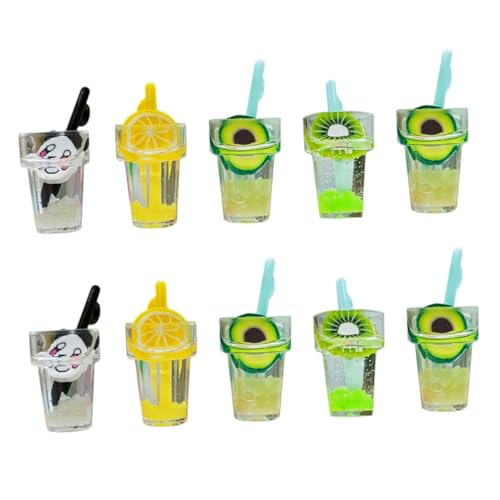 KICHOUSE 10Stücke Mini Getränkeset für Puppenhaus Realistische Miniatur Getränke Gemischten Stilen und Farben Dekoration für Mikrolandschaften und Spielsets von KICHOUSE