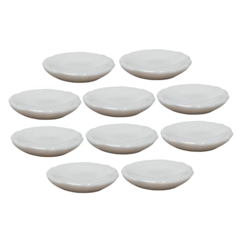 KICHOUSE 10Stücke Miniaturkeramikplatten Für Puppenhaus Dekorative Mini Ornamente Und DIY Zubehör Für Spielsets von KICHOUSE