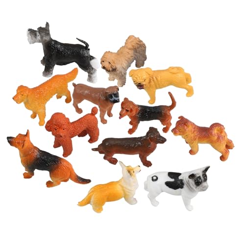 KICHOUSE 12 Stück Hundespielzeug Hund Statue Kleine Tierfiguren Künstliches Hundemodell Kleine Hundestatue Als Wohndekoration Miniaturhundfiguren Miniatur-welpe Mini-Hund Plastik von KICHOUSE
