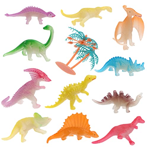 KICHOUSE 12 Stück Leuchtendes Dinosaurier-Modell intelligenzspielzeug für kinderspielzeug Simulation von Tierspielzeug leuchtendes Dinosaurier-Modellspielzeug Colorful von KICHOUSE