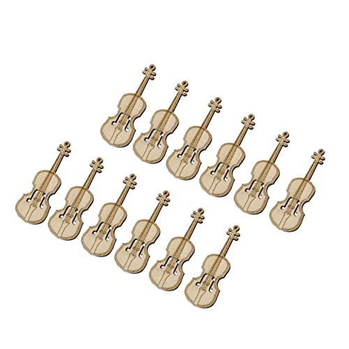 KICHOUSE 12 Stück Mini-Geige Kindergeige anfänger Miniatur winzige Geigen kleine Geige wohnaccessoires Handgemachte Dekoration kleines Hauszubehör Mini-Violine- hölzern von KICHOUSE
