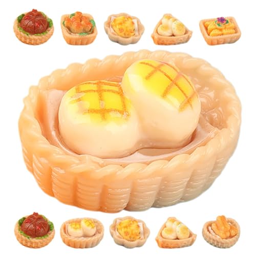 KICHOUSE 12 Stück Mini Snack Modelle Realistische Miniatur Dessert Dekorationen für Puppenhäuser und Küchen Szenen Langlebige Harzornamente Gemischten Stilen für Kreative Spiele von KICHOUSE
