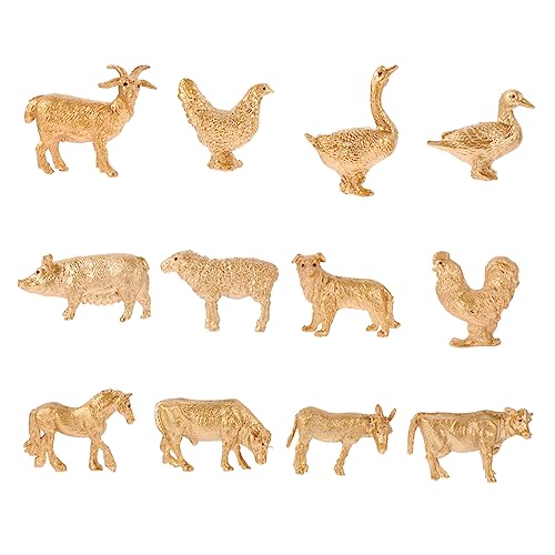 KICHOUSE 12 Stück Teiliges Bauernhoftier Figuren aus Kunststoff Realistische Miniatur Tiermodelle für Dekoration Bildung und Partys von KICHOUSE