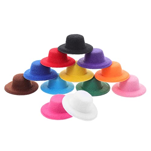 KICHOUSE 12 Stück Teiliges Miniatur Hüte Bunten Farben DIY Bastelbedarf für Puppenhaus Dekoration für Kreative Bastelprojekte und von KICHOUSE