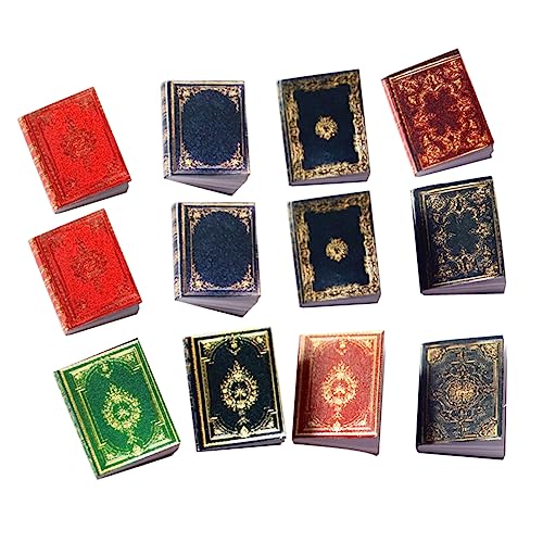 KICHOUSE 12 Stück Teiliges Miniaturbücher für Puppenhaus Klassische DIY Handwerksbuchdeko Miniaturlandschaften und Kinderzimmergestaltung Zufällige Zufällige Farbe von KICHOUSE