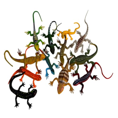 KICHOUSE 12 Stück künstliche gefälschte simuliertes Echsenmodell Eidechsenmodell Halloween Halloween Toys Tiermodelle Plastik Eidechsen-Dekorationen von KICHOUSE