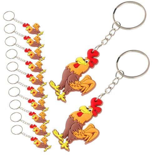 KICHOUSE Hahn Schlüsselanhänger 12 Stücke Charme Anhänger für Kinderpartys Cartoon Schlüsselring Hängende Dekoration KICHOUSE Hahn Schlüsselanhänger 12 Stücke Charme Anhänger für Kinderpartys Cartoon Schlüsselring Hängende Dekoration von KICHOUSE