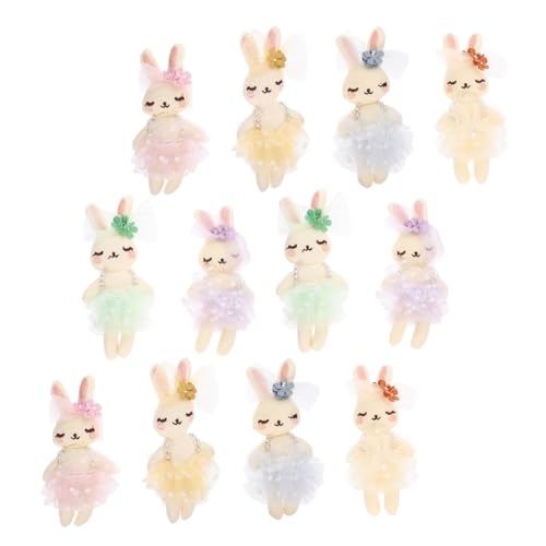KICHOUSE 12Stücke Entzückende Kaninchen Kuscheltiere Kleine Ausgestopfte Hasen Spielzeuge Vielseitig Einsetzbar für Ostern Dekoration und Bastelprojekte Farben von KICHOUSE