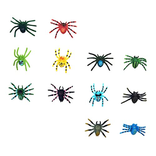 KICHOUSE 12Stücke Realistische Spinnenfiguren für Halloween Dekoration Gefälschte Spinnendeko für Partys und Scherze zur Steigerung der Gruselatmosphäre Zuhause von KICHOUSE